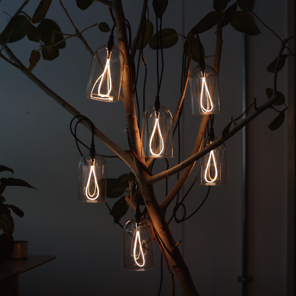 【先行受注】吊るされたフィラメントも、風を感じるガーランドランプ【FILAMENT】