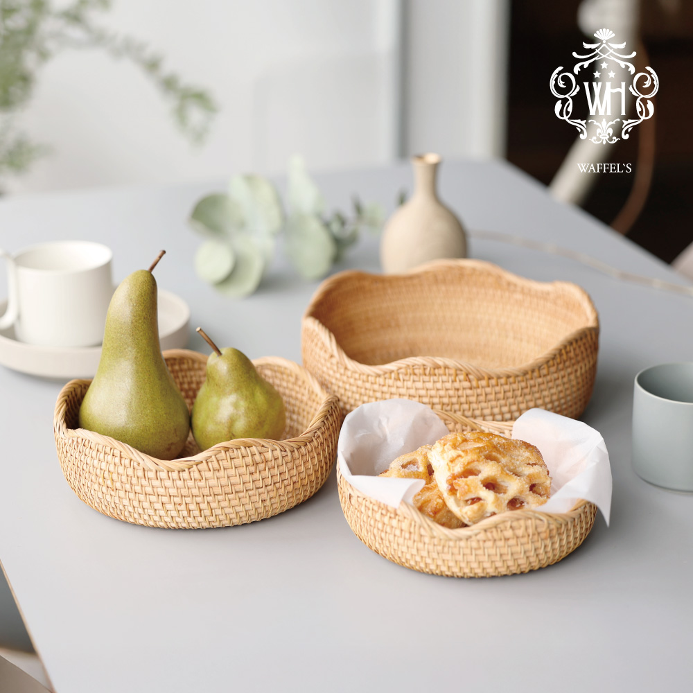 【3月発売】柔らかい曲線と天然素材の温かみのあるバスケット【WAFFEL'S BASKET CURVE】